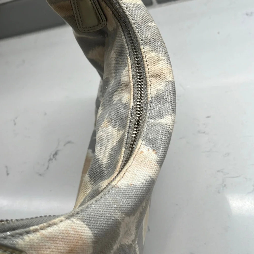 Coach Hobo Bag Kristin‎ Op Art Ikat Print Silver Gray Multi